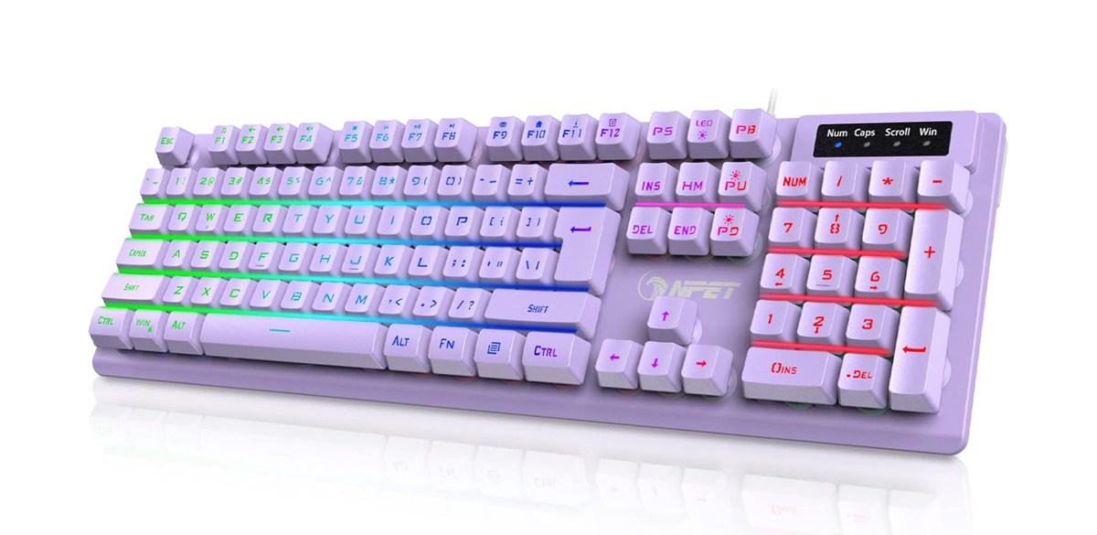 NPET K10 Wired Gaming Keyboard RGB Backlit with Spill-Resistant Design
