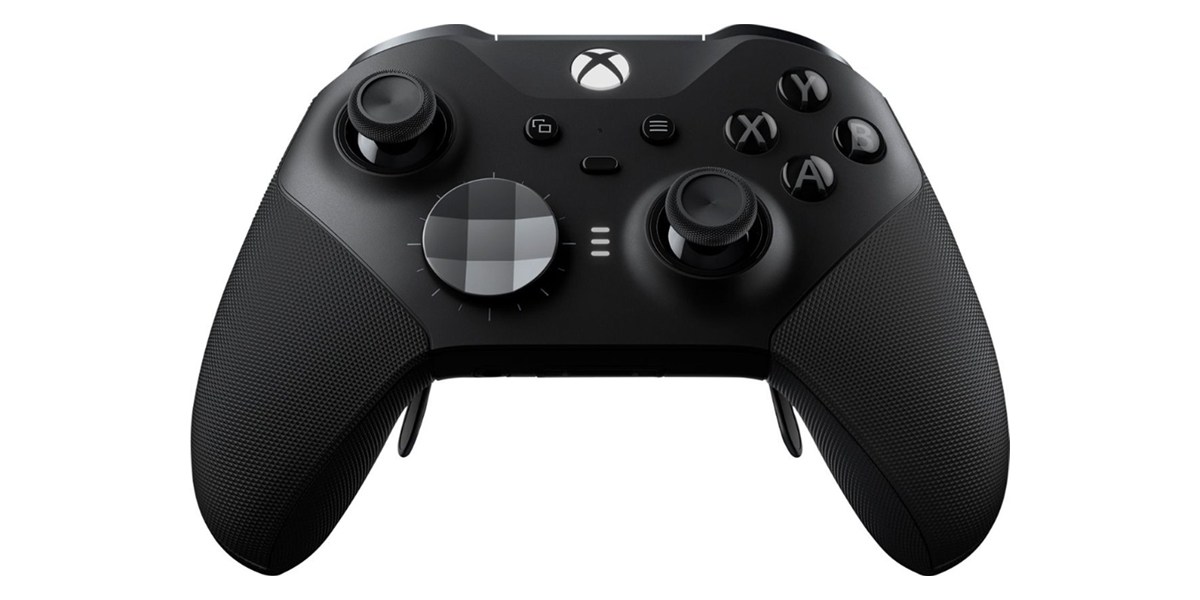 Black Microsoft Elite Series 2 Wireless Controller on white background