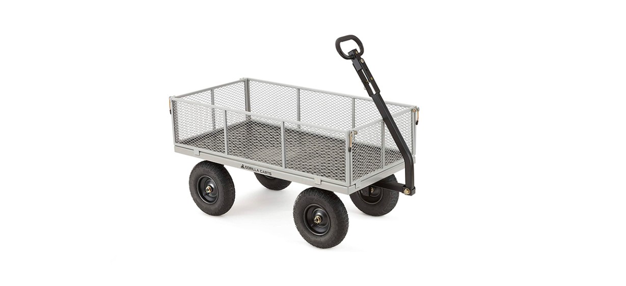 Gorilla Carts Heavy-Duty Steel Utility Cart With Removable Sides Gorilla Carts Heavy-Duty Steel Utility Cart With Removable Sides