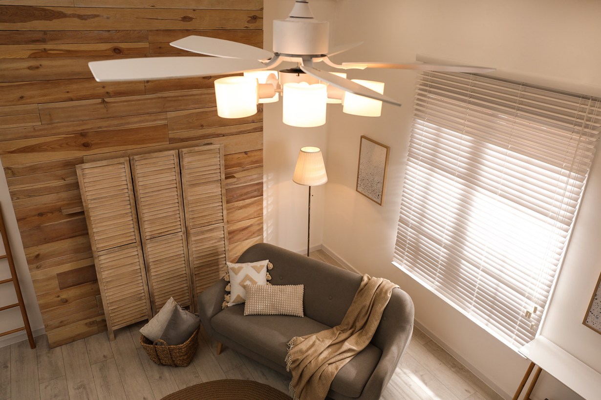 modern ceiling fan in the living room