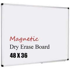 XBoard Magnetic Dry Erase Aluminum Framed Whiteboard with Detachable Marker Tray (48" x 36")