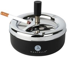 Mantello Round Push Down Cigarette Ashtray with Spinning Tray