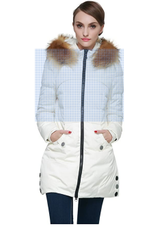 Orolay Women's Down Jacket with Faux Fur Trim Hood