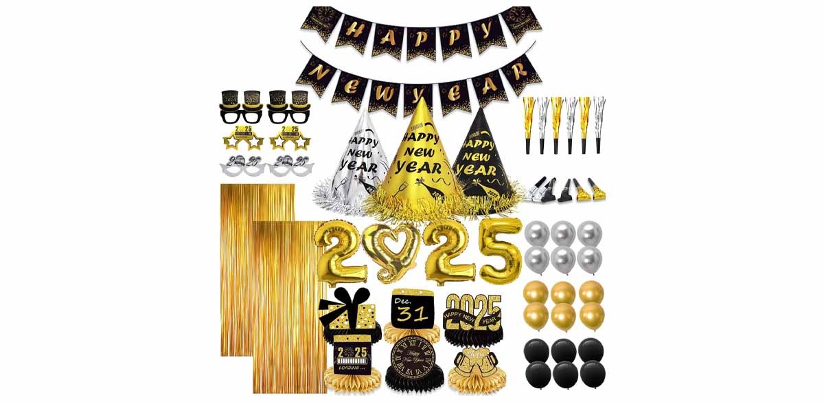 New Years Eve Party Supplies 2025 for 12
