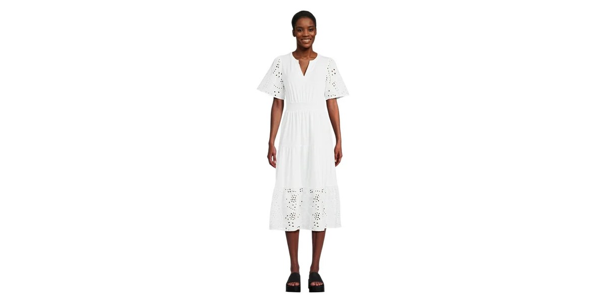 The Pioneer Woman Eyelet Smocked Waist Ruffle Dress