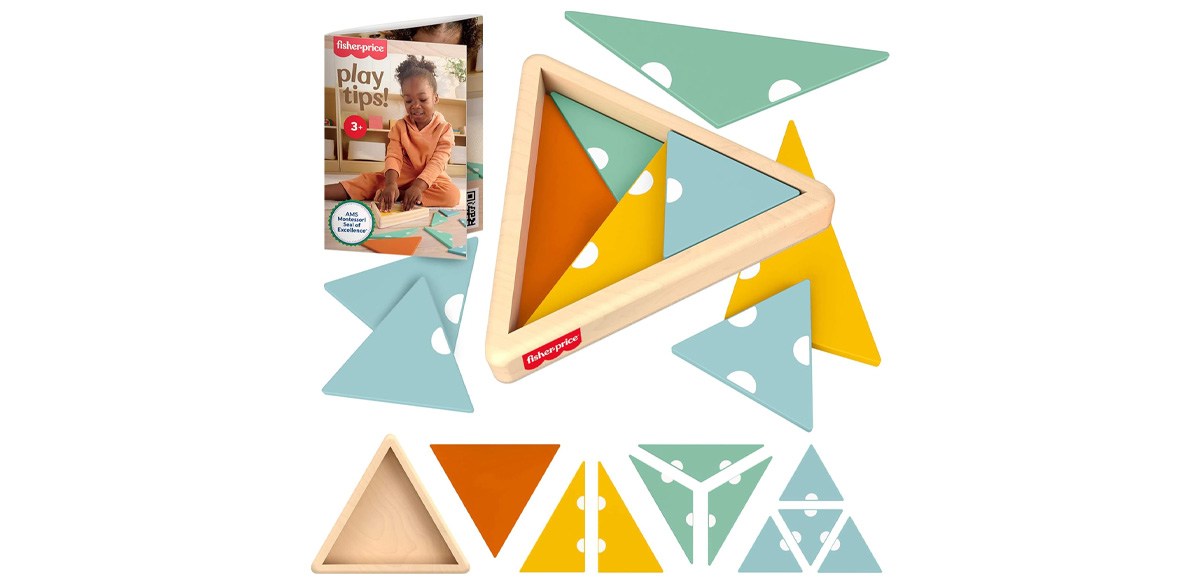 Fisher-Price Wood Montessori Toy Triangle Puzzle
