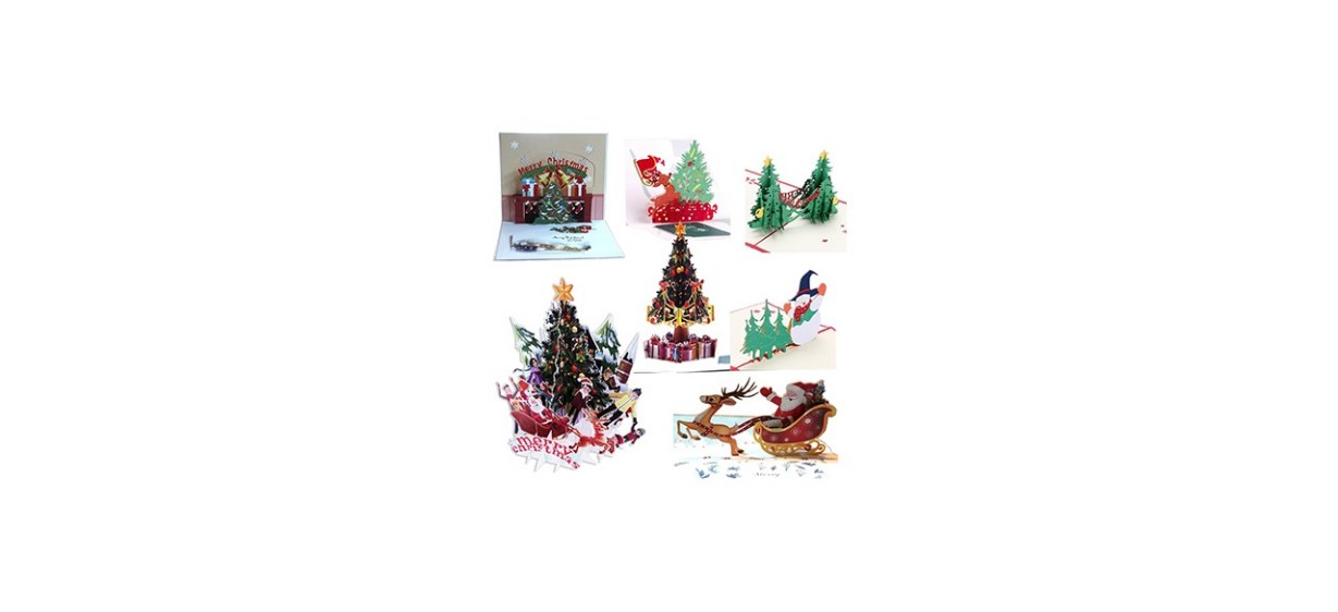 3D pop up colorful Christmas greeting cards