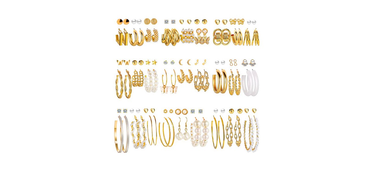 Best 17KM 54-Pair Hoop Earrings Set