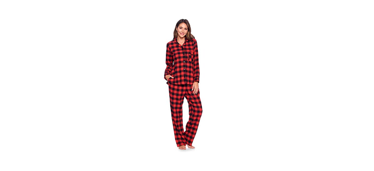 Best Ashford &amp; Brooks Womens Flannel Plaid Pajamas