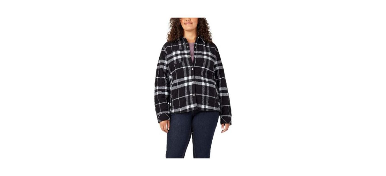 Best Dickies Womens Plus-Size Quilted Flannel Shirt Jacket