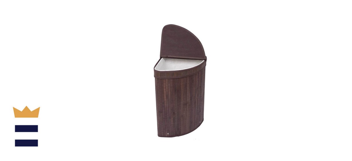Birdrock Home Corner Laundry Hamper with Lid and Liner