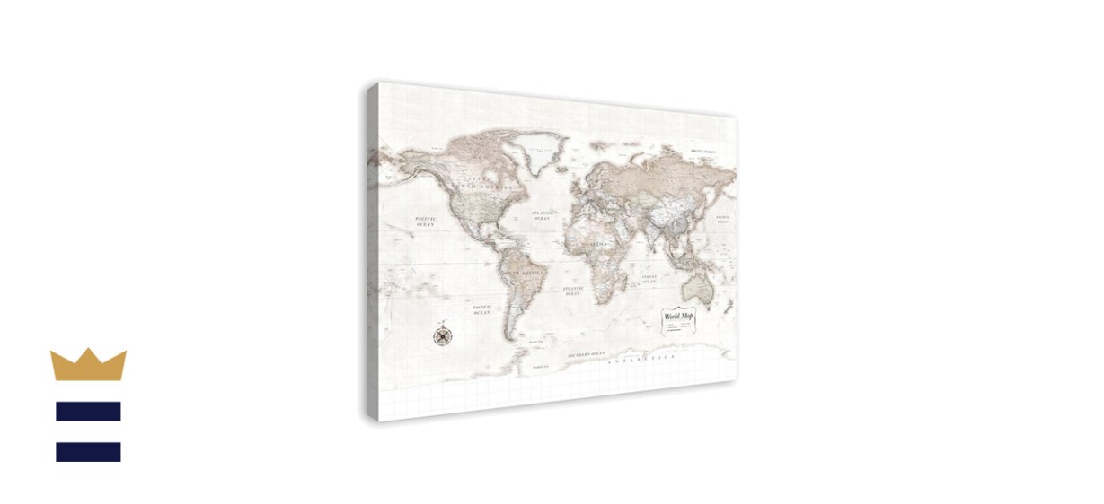 Classic World Map- Wrapped Canvas Graphic Art