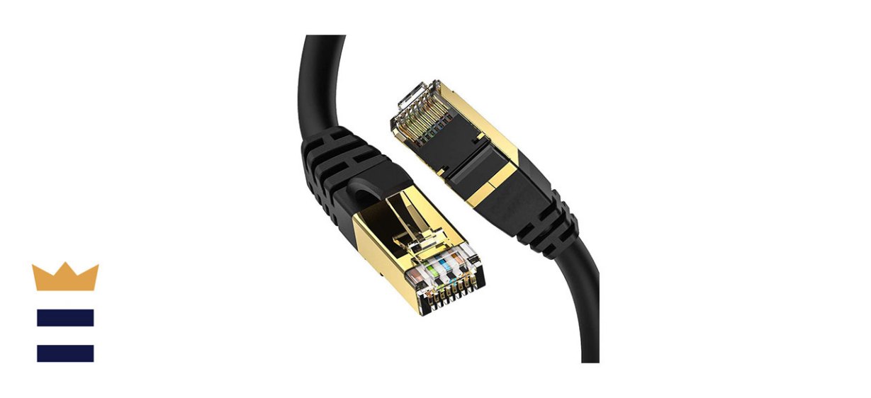 DbillionDa Weatherproof Cat8 Ethernet Cable with Gold Plated RJ45 Connector