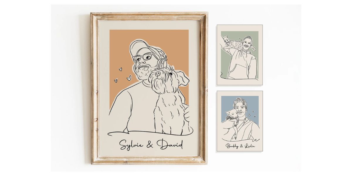 Dog Dad Custom Line Art