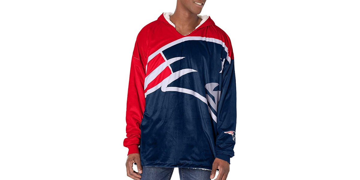 foco NFL Team Logo Reversible Oversized Sherpa Hoodie Sweatshirt Hoodeez 