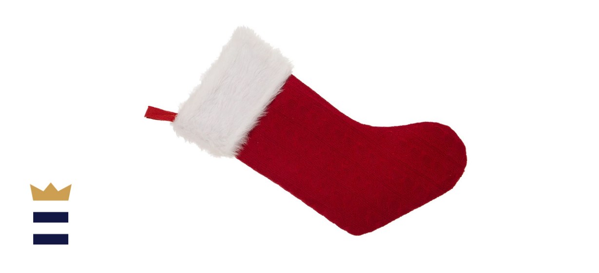 Glitzhome Knitted Stocking with Cuff