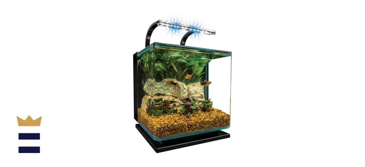 MarineLand Contour Glass Aquarium Kit with Rail Light 