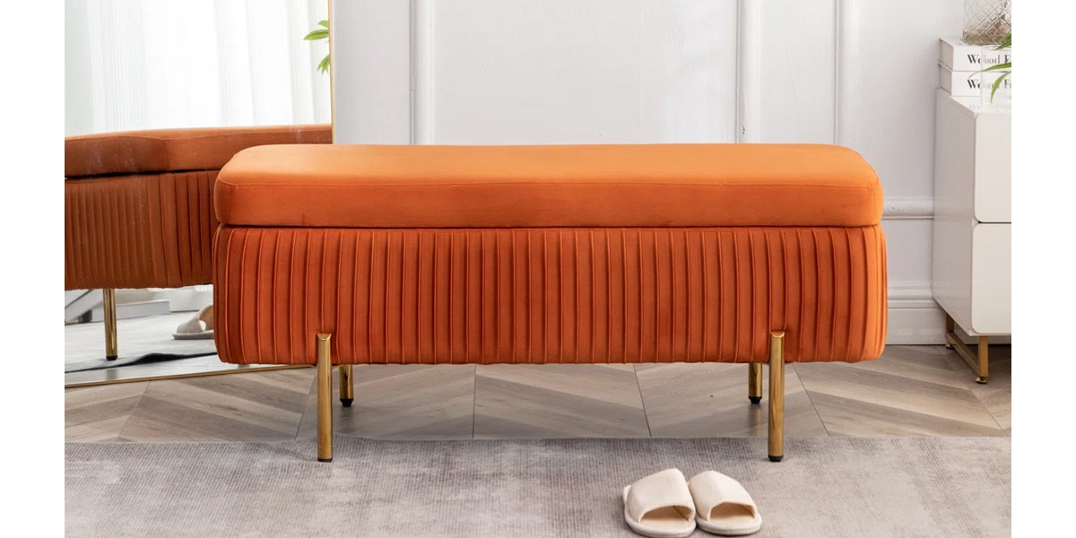 Mercer41 Miajah Velvet Upholstered Flip-Top Storage Bench