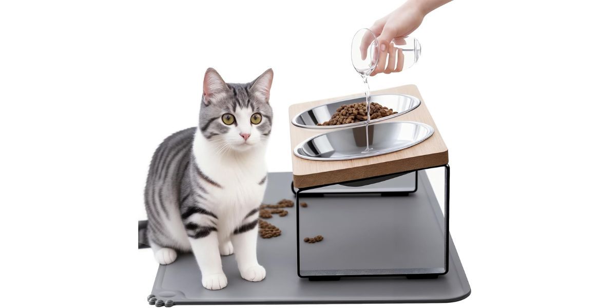 Summark Upgraded Elevated Cat Bowls