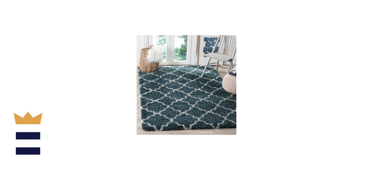 Winston Porter Ardhan Geometric Slate Blue Area Rug