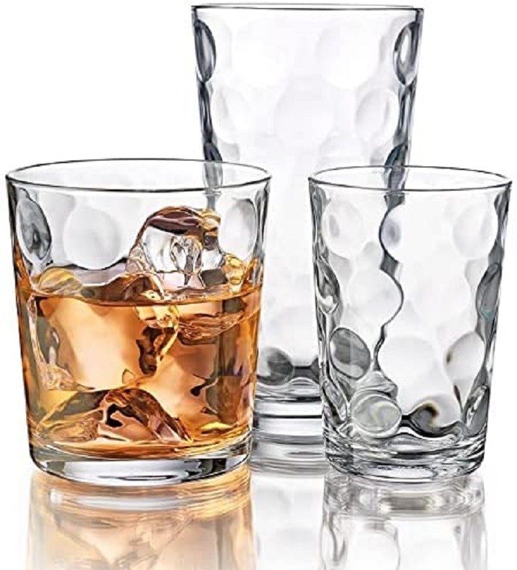 Home Essentials 12-Piece Glass Cups Set