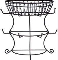 Gourmet Basics by Mikasa Metal Mug Tree with Storage Basket