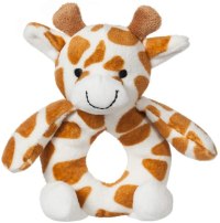 Apricot Lamb Giraffe Soft Ring Rattle