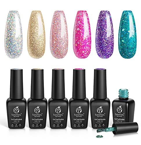 Beetles Boujee Glitter Gel Polish Set, 6-Piece Set