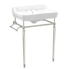 Whitehaus Collection 20" Vitreous China Console Sinks with Overflow and Metal Legs