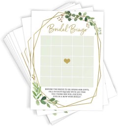Printed Party Bridal Shower Bingo Game