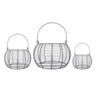 August Grove Egg Vintage 3 Piece Metal Basket Set