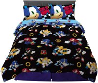 Franco Kids Bedding Super Soft Microfiber Comforter and Sheet Set, 5 Piece Full Size, Sonic The Hedgehog
