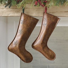 Grandinroad Faux Leather Stocking