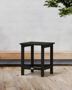 POLYWOOD Black Long Island 18-Inch Side Table